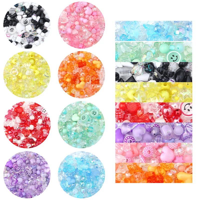 Mixing Vintage Baroque Acrylic Beads Style Spring Color For Children DIY Handmade Bracelet Jewelry Making Accessories