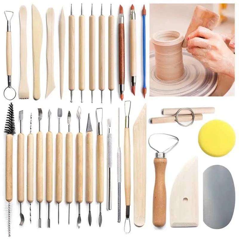 1-61PCS Pottery Clay Sculpting Tools Pottery Carving Tool Kit With Carrying  Case Beginners Professionals Pottery Modeling DIY - AliExpress