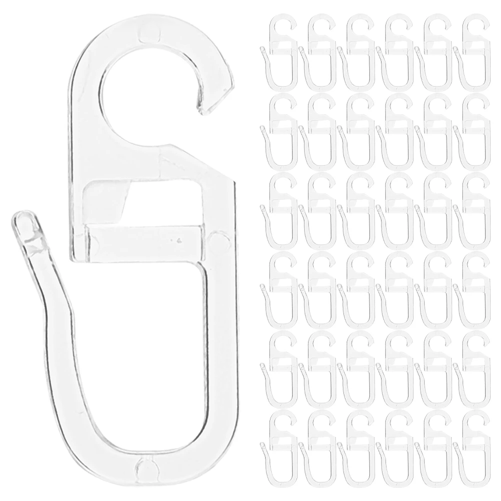 

200pcs Curtain Track Hooks Curtain Hanging Hooks Accessories Bean Sprout Hook Curtain Track Pulley Plastic Hook Curtain Ring