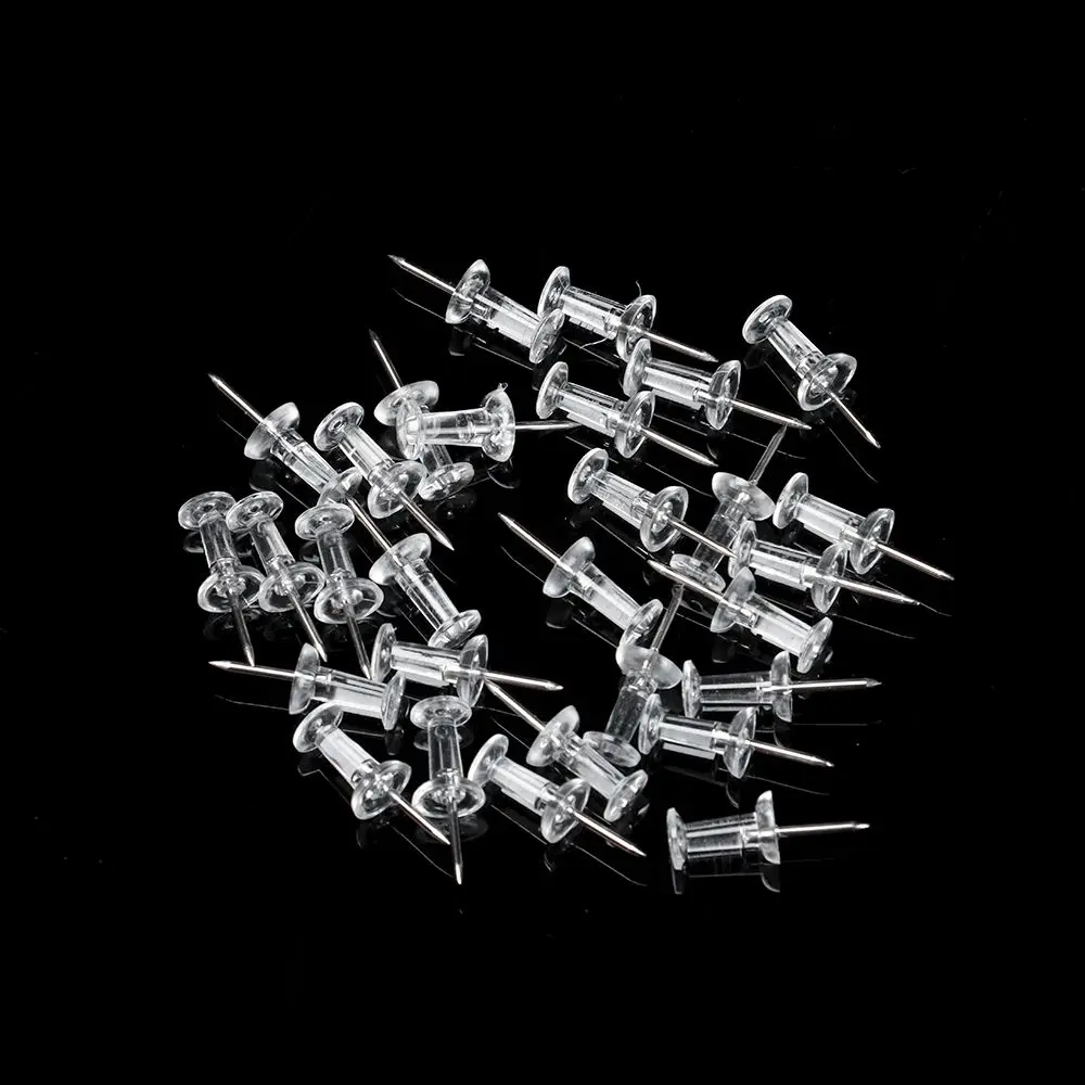 100 Pcs Reusable Board Thumb Tacks Buttons Pins Push Pins Drawing Stationery Supplies Clear Push push pins