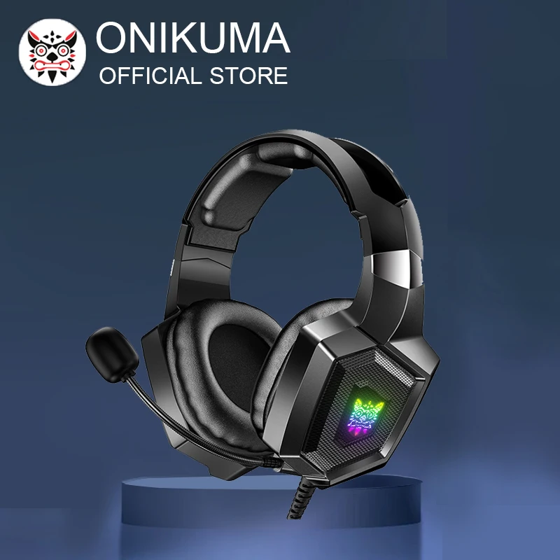 ONIKUMA K8 RGB Gaming Headphones with Flexible HD Microphone