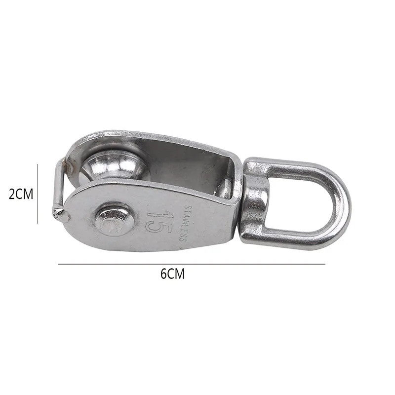 Stainless Steel Pulley M15/M25 Single/Double Wheel Swivel Lifting Rope Pulley Set Lifting Wheel Tools Wire Rope Crane Pulley