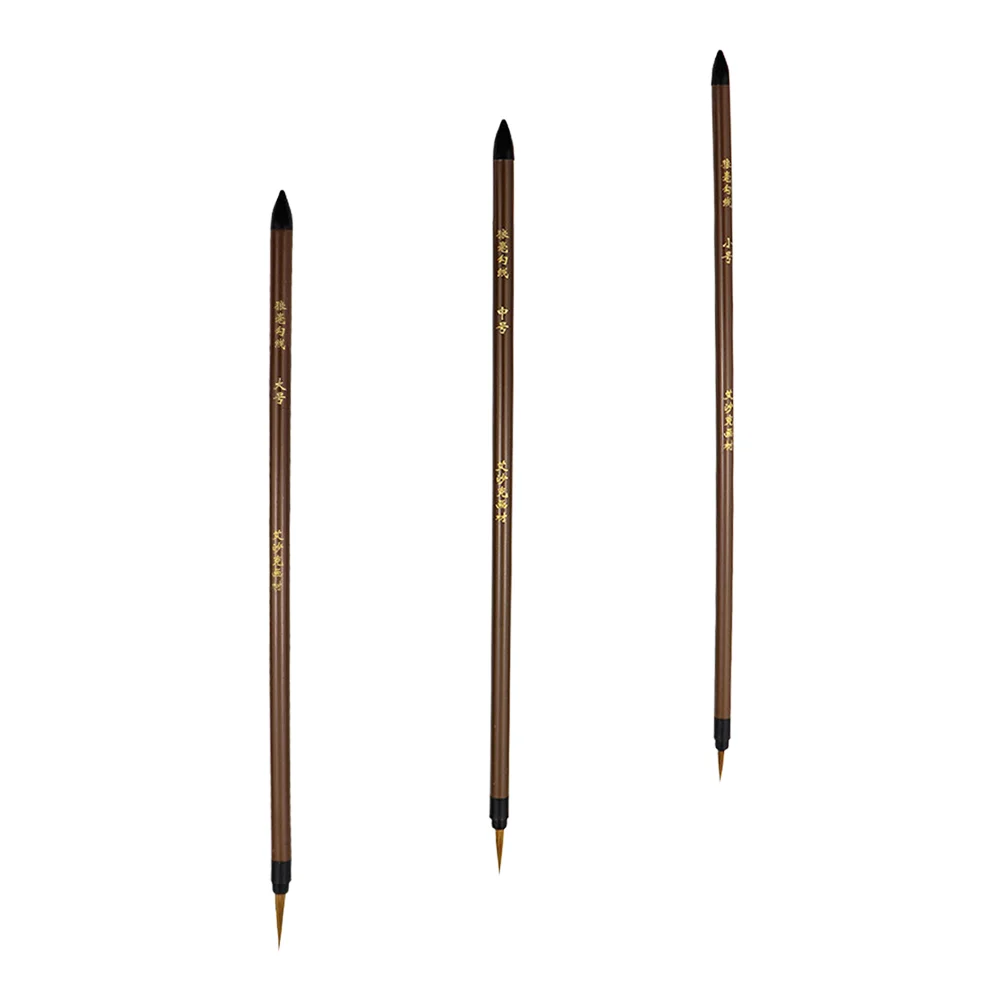 

3 Pcs Hook Pen Fine Detail Painting Pens Round Brush Watercolor Oil Drawing Supplies Students