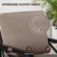 4 Piece Metal Outdoor Sectional Sofa Set Modern Conversation Furniture with Cushions & Coffee Table Patio Garden Use Customized 3