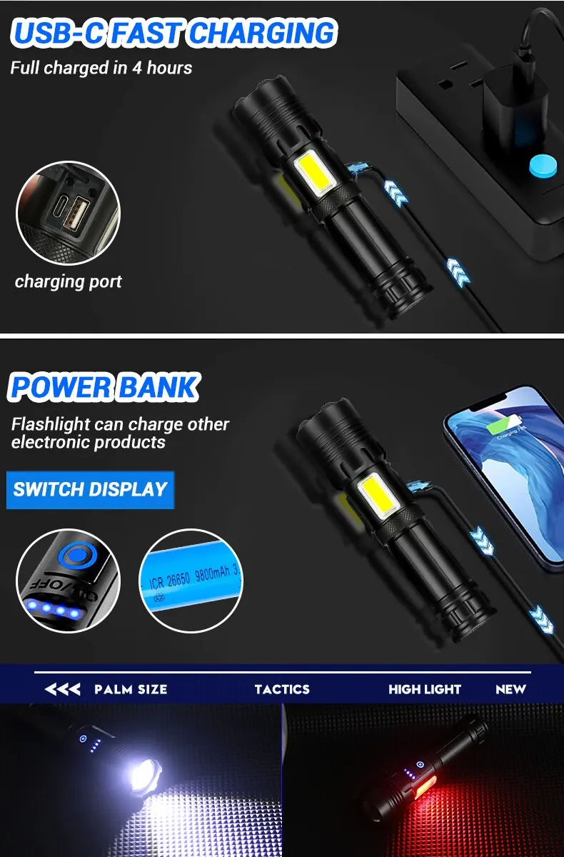  LED , XHP70  ġ Ʈ, USB   , 18650 ͸ , COB ķ 