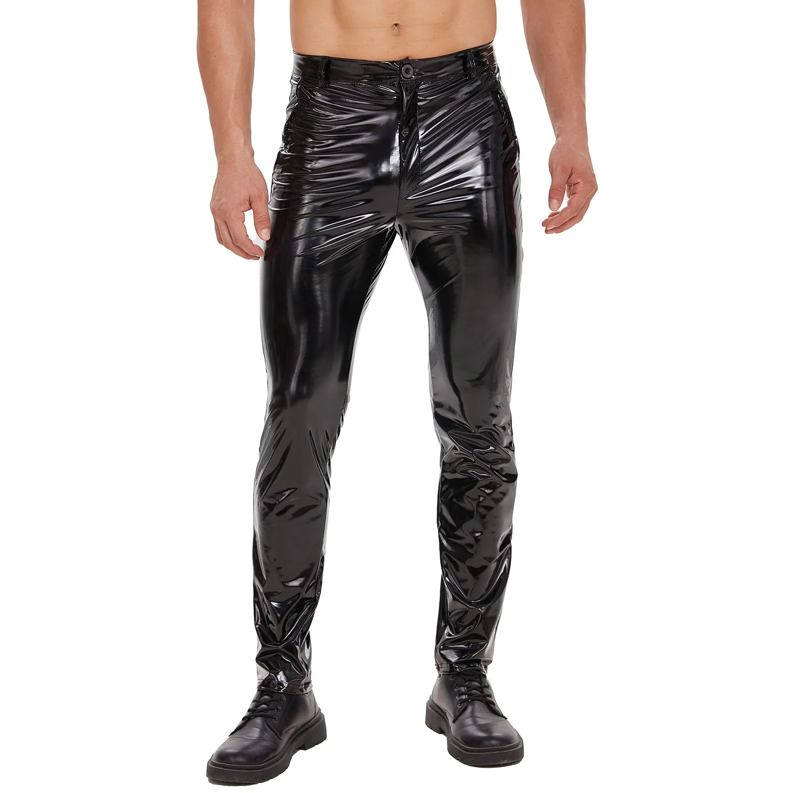 Pantalones De Latex Leggings De Látex Para Hombre Ajuste Tipo