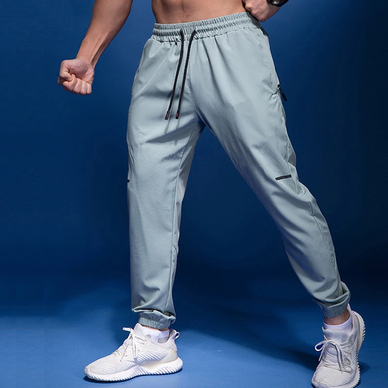 Men Sport Pants Running Pants With Zipper Pockets Soccer Training Sports Trousers Joggings Fitness Sweatpants