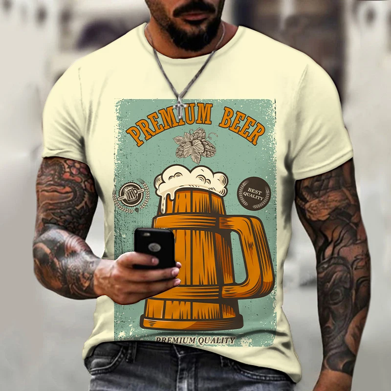 

Футболка мужская оверсайз с коротким рукавом и круглым вырезом, на лето