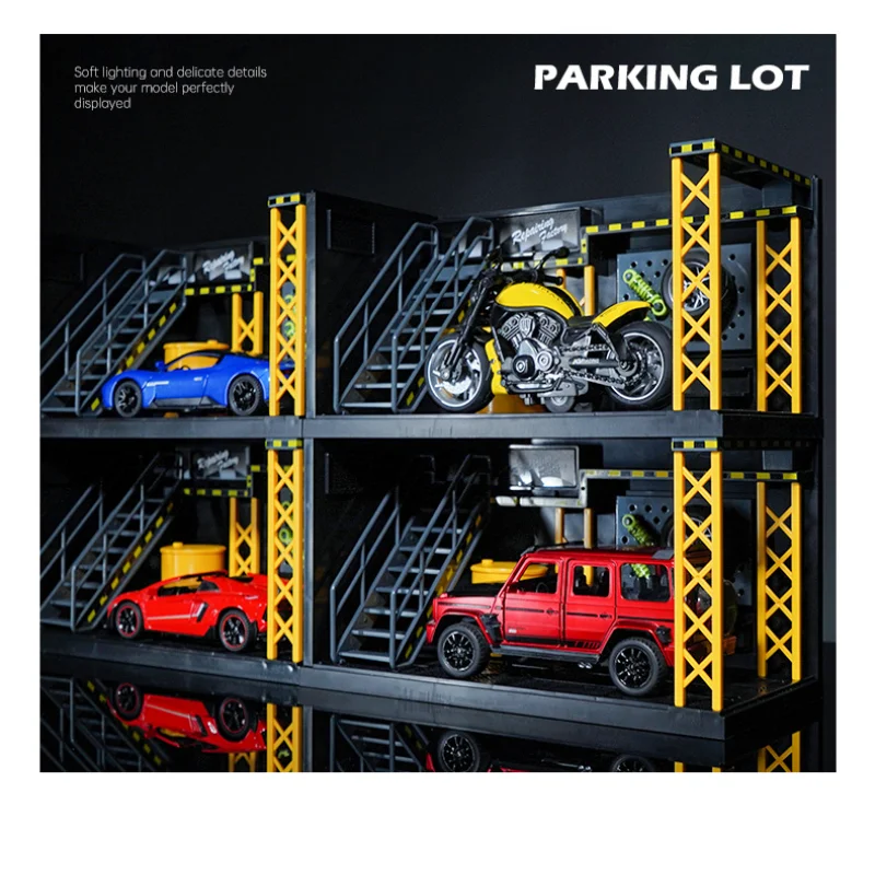 1:24 Scale Diorama Model Car Garage Model DIY Repair Shop Model Diecast Car Workshop Scene Model Decoration Holiday Gift Toys 4