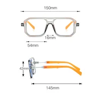 Lunettes anti-bleu à monture légère pour femmes et hommes, lunettes optiques noires transparentes, lunettes carrées bloquant les lunettes 5