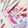 5 Colors Double Headed Highlighter Pen Set Fluorescent Drawing Markers Highlighters Pens Art Japanese Cute Pastel Stationery 2
