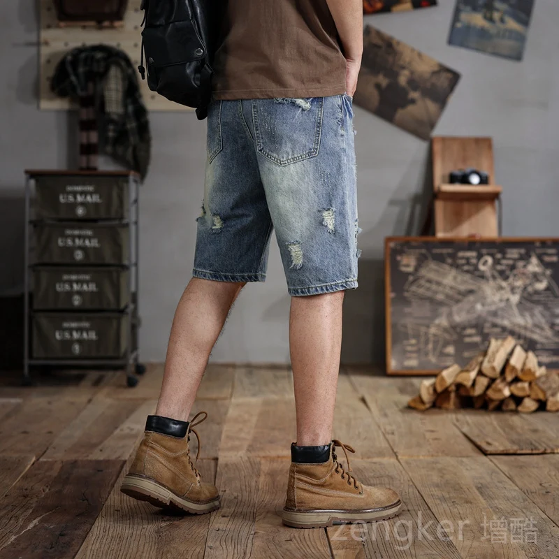 Men Denim Shorts Large Size Elastic Plus Size 6xl 7xl 9xl 10xl 42 44 46 48