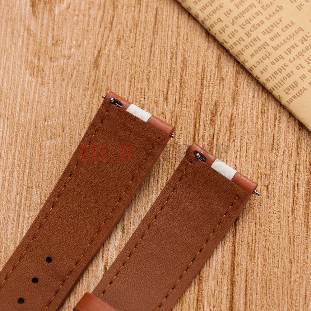 Premium Cowhide Leather Watch Strap - Elegant Black, Brown, or White Bands