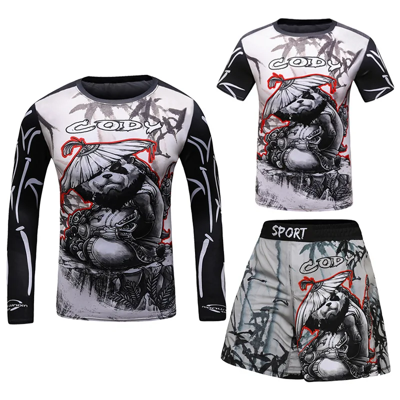 Rashguard Jiu jitsu MMA Kid T-shirt + Pant Sets Tracksuits Muay Thai Shorts Kickboxing Gym Suits