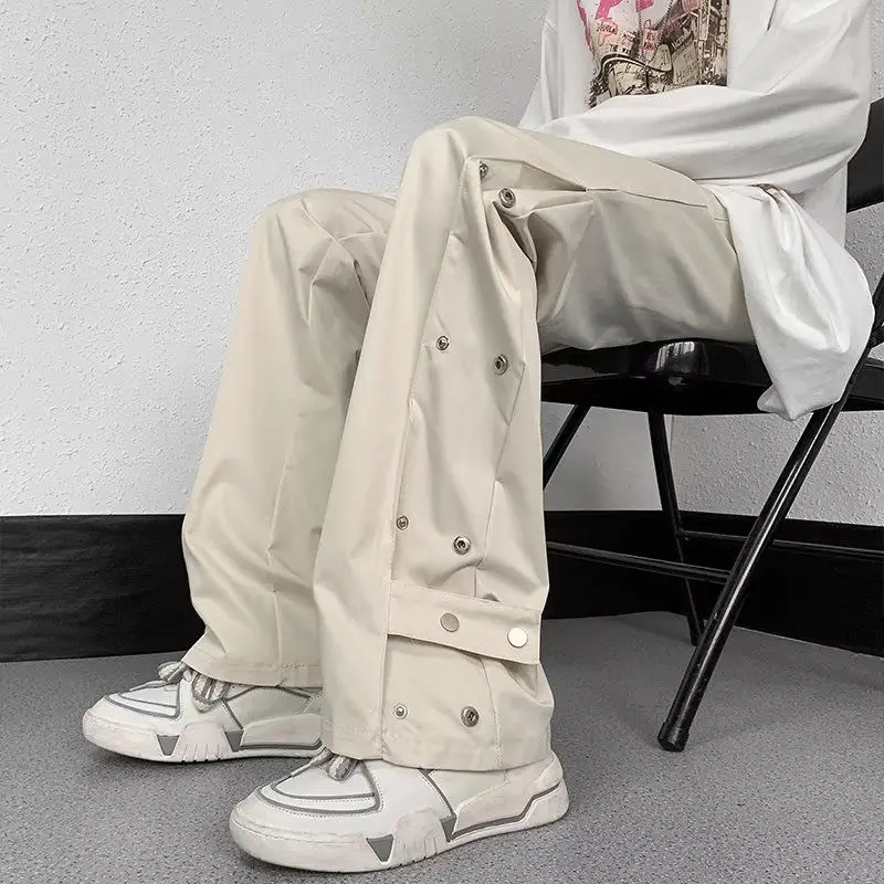 Soft pants, spring new trendy brand breasted workwear pants, men's and women's American high street casual pants