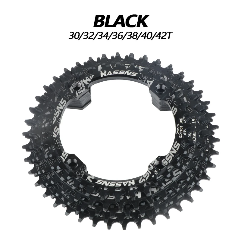 HASSNS 104BCD MTB Chainring Round Oval Mountain Bike Narrow Wide Tooth Chainwheel Bicycle Rotor Crankset 30/32/34/36/38/40/42T