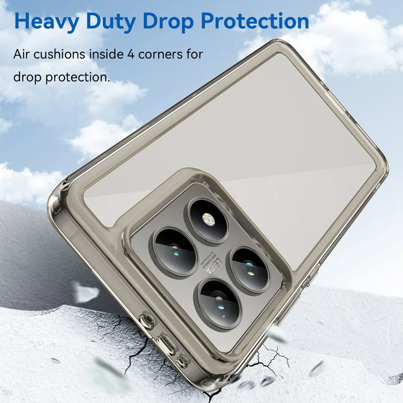 ELVEV Colorful Transparent Hard PC + TPU Protective Phone Case