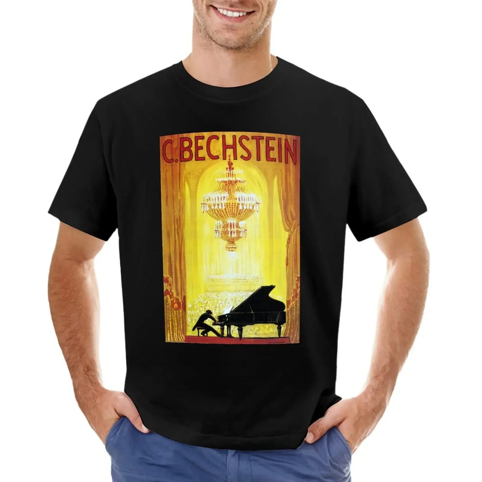 Vintage C. Bechstein Maglietta Pubblicitaria Per Pianoforte Tedesco Vestiti Per Anime Magliette Ad Asciugatura Rapida Magliette Aderenti Per Uomo