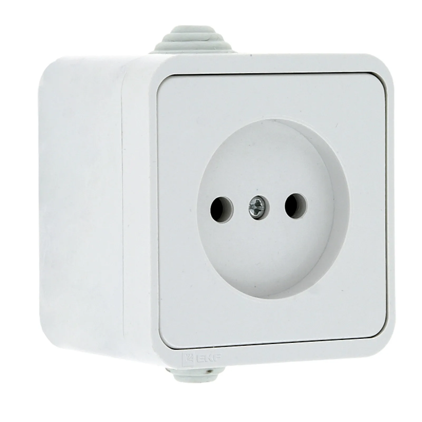 Prague socket 1 seater 10A without ground IP44 White EKF EU Repair and arrangement of