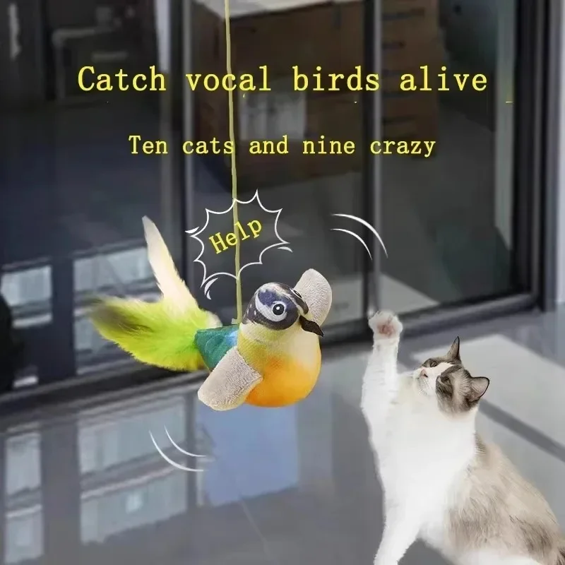Interactive Cat Teaser Toy With Plush Bird And Catnip For Cats_voghion.com