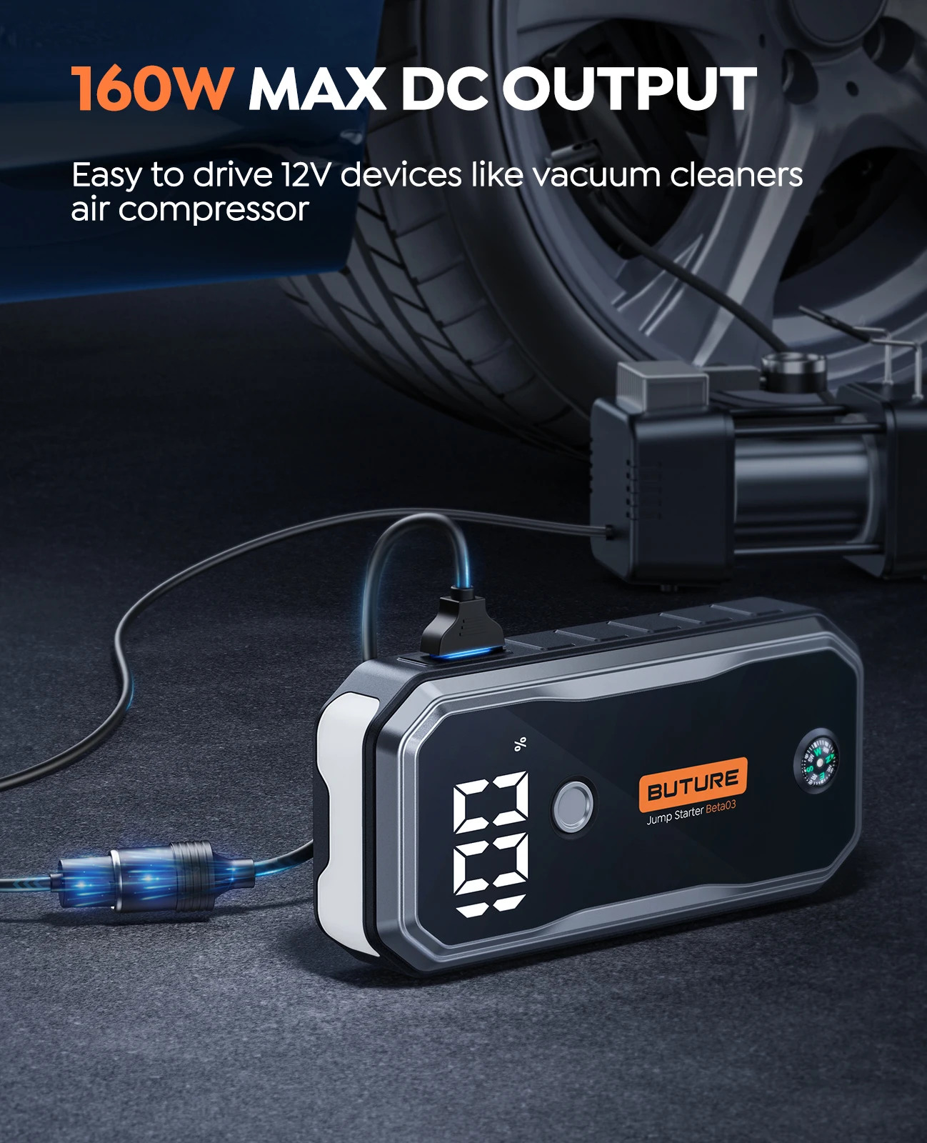 Car Jump Starter 5000A 26800 mAh Portable
