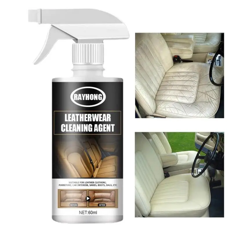 

60ml Car Interior Leather Cleaning Agent Car Leather Seat Furniture Couch Dashboard Multipurpose Leather For Car Seats Purses