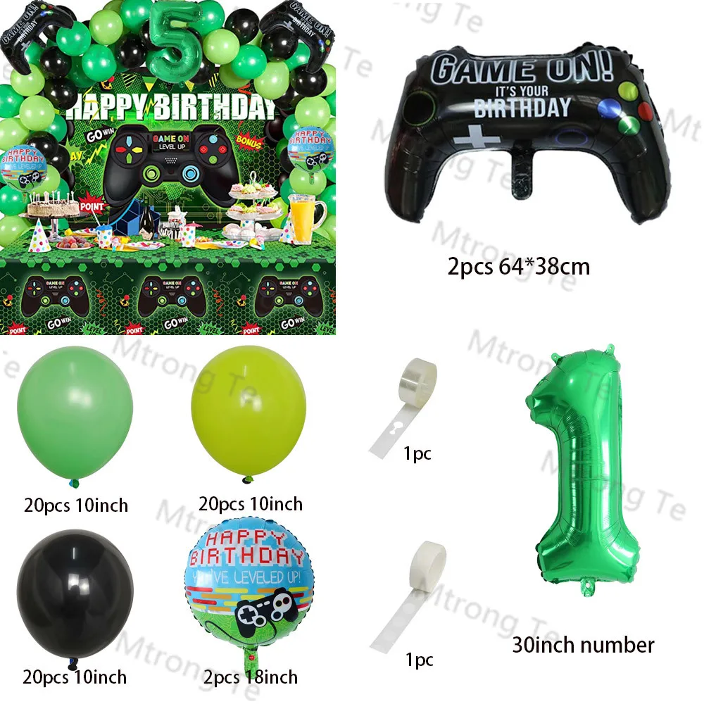 thumbnail image 1 of Globos con número de 67 piezas para niños, juego de Gamepad negro, globo de aluminio, decoraciones para fiesta de cumpleaños, juguete para niños, Accesorios para Juego, regalo, 1 of 5