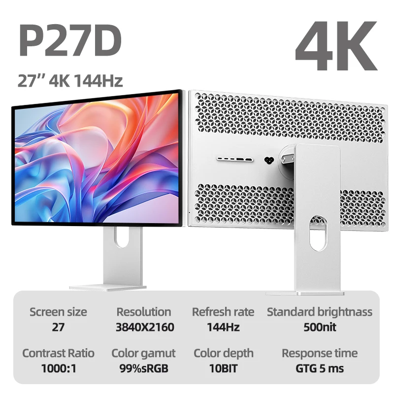 Kuycon P27D 27인치 4K144hz 모니터 컴퓨터 고화질 IPS 미러 스크린 모니터