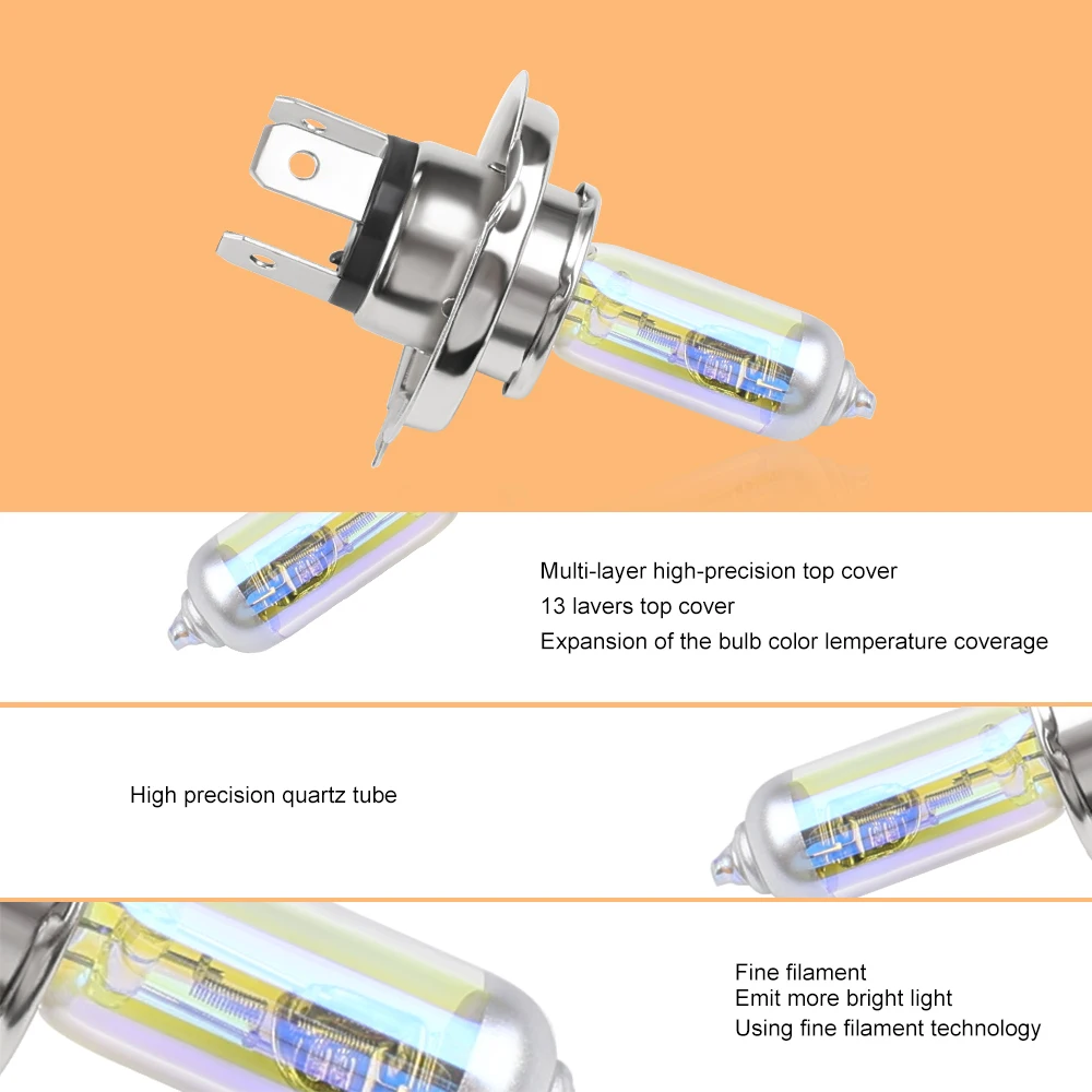 12V 60/55W H4 할로겐 전구 2300k P43T 황금 노란색 자동차 헤드 라이트 Led 높은 낮은 빔 안개 할로겐 조명 자동차 액세서리