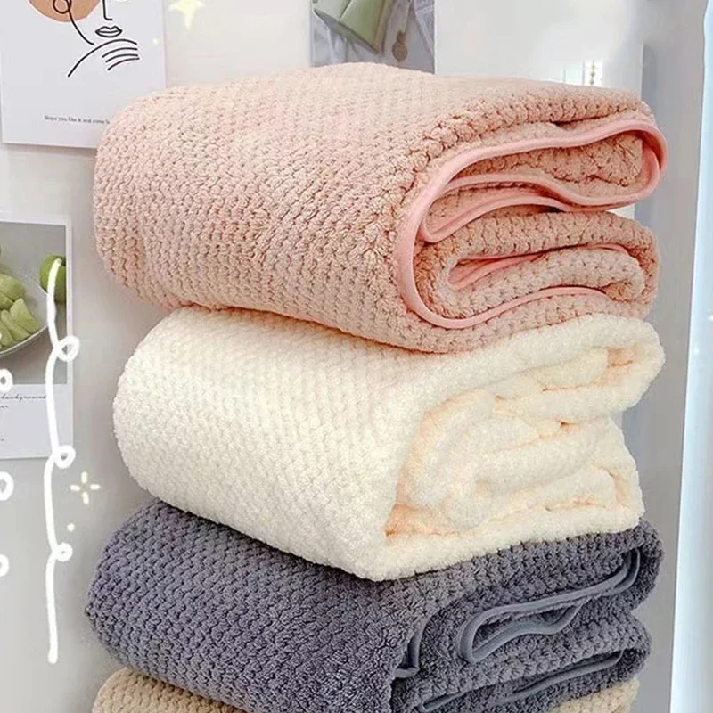 70x140cm High quality thicken Coral velvet bath towel Soft Quick Absorbent Bath Towel super large quick-drying Comfortbath towel 3