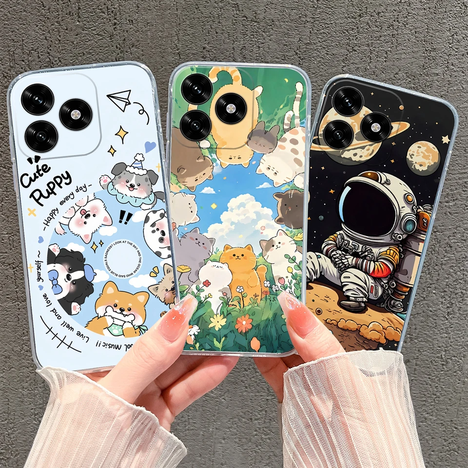 Cartoon Frog & Pig Transparent Protective Phone Case