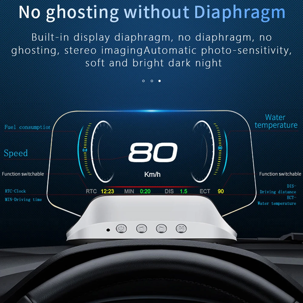 C3 HUD ڵ ׼   ÷ ׺̼ GPS obd2 ӵ ڵ  Hud