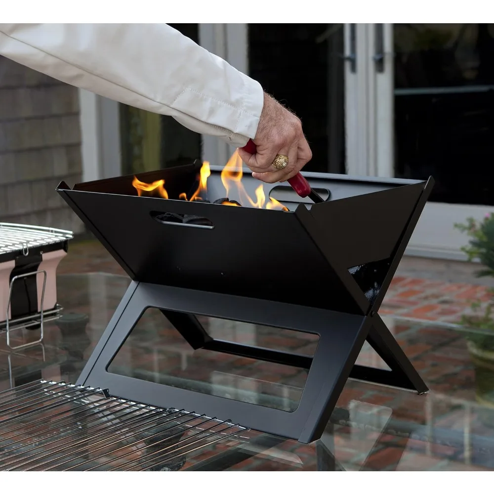 1pc Notebook BBQ Grill Cooking Bars Instant Foldable & Easy Portability For Outdoor Barbecues Camping Traveling Picnics Garden 2