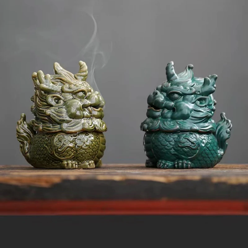 

Курильница для благовоний Kirin, курильница из сандалового дерева, украшения для чайного столика, домашние дзен керамические украшения, украшение для дома