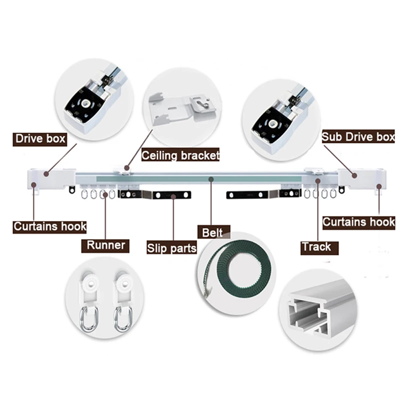 Aqara-riel eléctrico para cortinas, Riel de riel Original, supersilencioso, Motor Wifi, para Aqara Zigbee C2/ A1/B1/Tuya