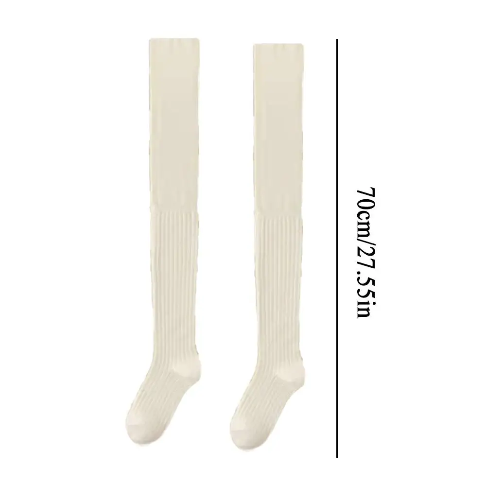 1/2Pairs Women's Stockings Winter Preppy Style Knee High Socks Female Soft Cotton Knitted Stocking JK Solid Color Long Socks