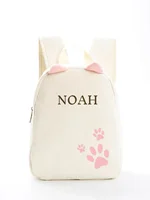 Customized Name Toddler Backpack Cartoon Solid Color Corduroy Large Capacity Backpack Embroidered Name Backpack 1