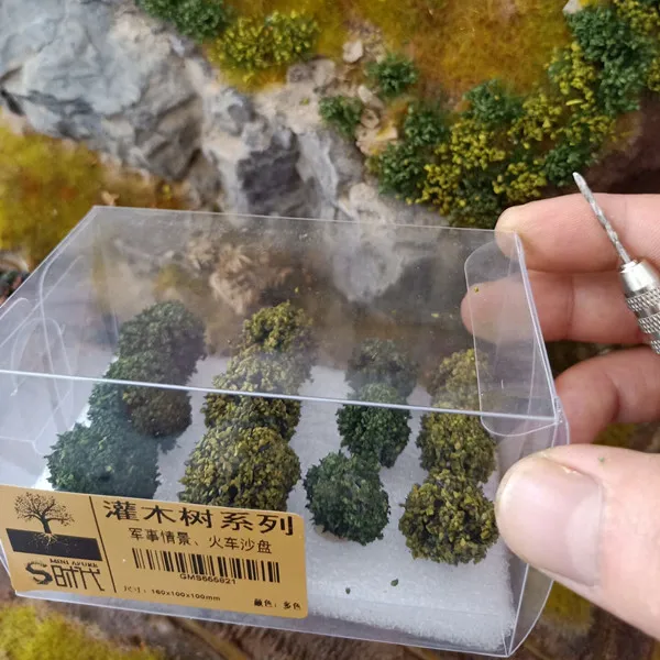 wikingMilitary simulation scenario shrub vegetation train railway construction sand landscape tree model diy material suits 2