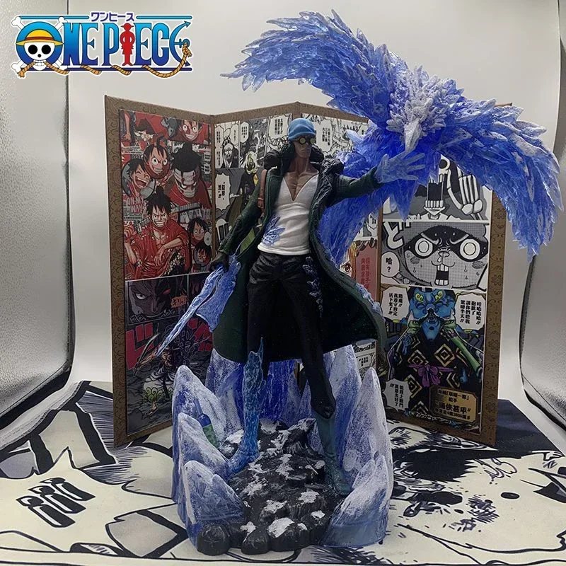 

39cm One Piece GK Kuzan Anime Figurine Oversized Simulated Snow Manga Statue PVC Action Figure Collectible Model Toys Ornament