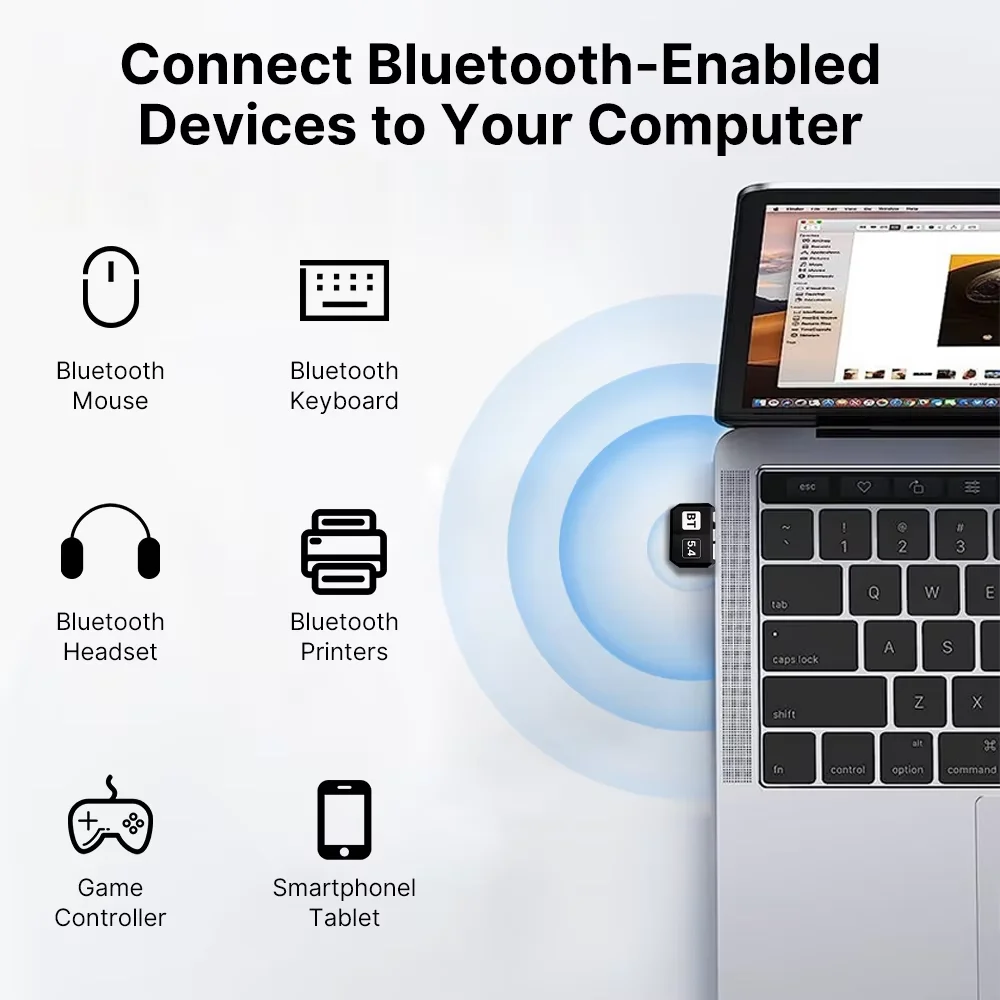USB 블루투스 5.4 어댑터 플러그 앤 플레이 동글 듀얼 모드 송수신기 오디오 무선 PC 노트북 윈도우 11/10 드라이버 무료
