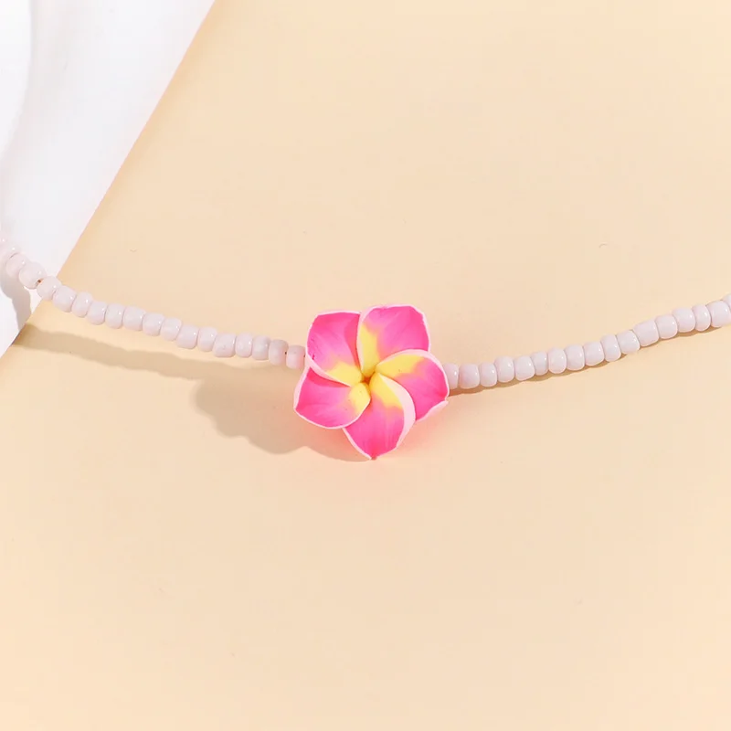 Böhmische Polymer-Blumen-Halskette Hawaiianische Sommer-Geburtstagsparty-Dekoration Frauen Mädchen Geschenke Strand-Hochzeit Choker Schmuck – Detail 11