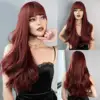 NAMM Synthetic Wigs for Women Long Wavy Ombre Red Wig Heat Resistant Natural Cosplay Party Wigs Cosplay Party Lolita Wigs Wavy 1