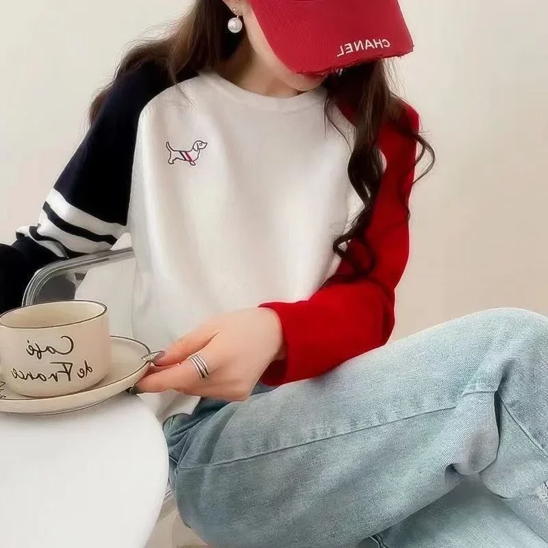 Golf supplies Korean Casual Knit Women Autumn Golf Wear Luxury Brand Sweater Fashion Embroidery Knit Long Sleeves Top