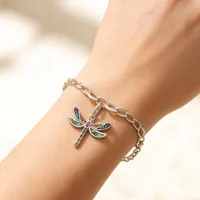 Bracelet à breloques libellule, cadeau européen en argent Sterling 925 pour femmes, tout nouveau bijoux d'été en chaîne à maillons bohème 4