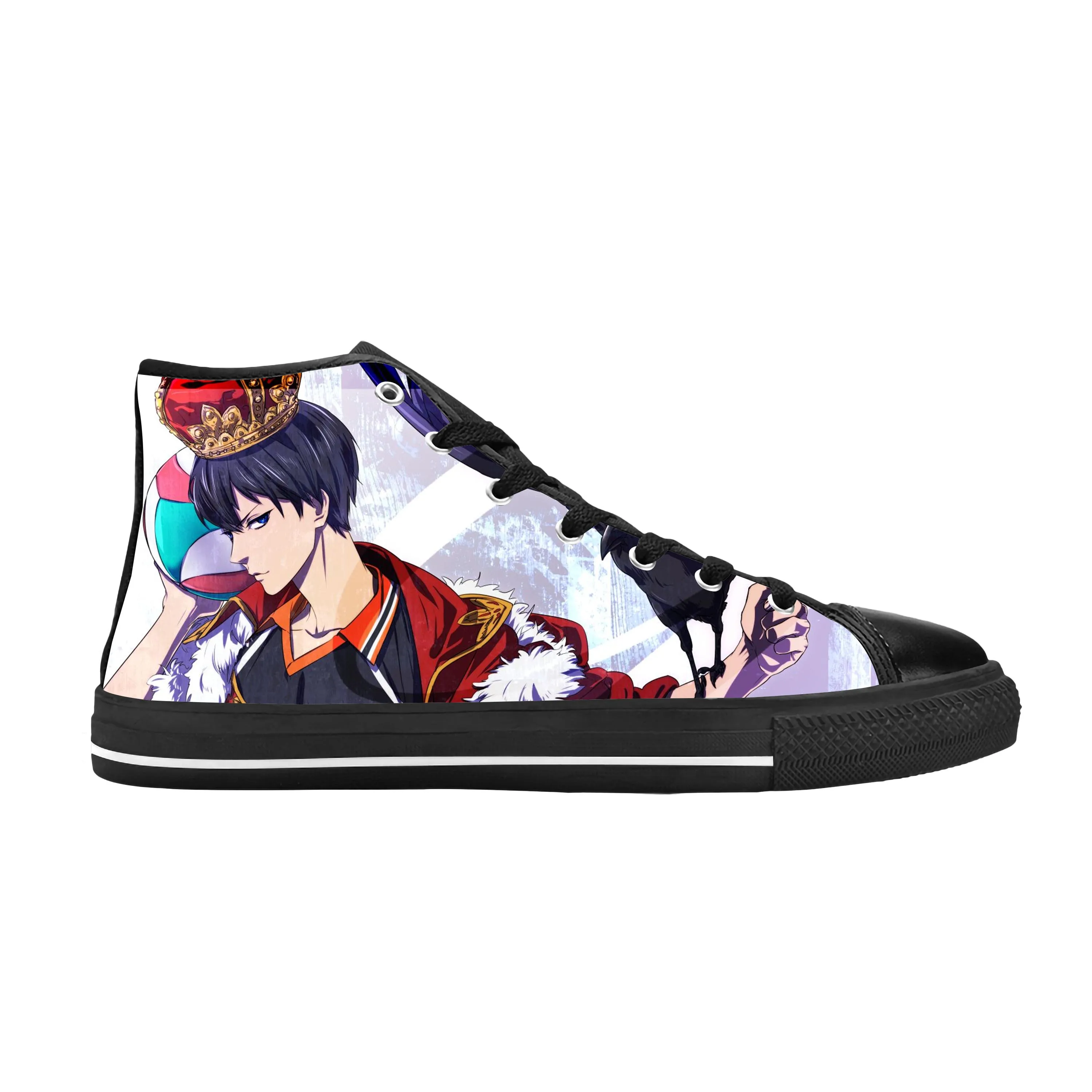 Japanese Anime Manga Comic Haikyuu Kageyama Tobio Casual Cloth Shoes High Top Comfortable Breathable 3D Print Men Women Sneakers anime jojo bizarre adventure higashikata josuke casual cloth shoes high top comfortable breathable 3d print men women sneakers