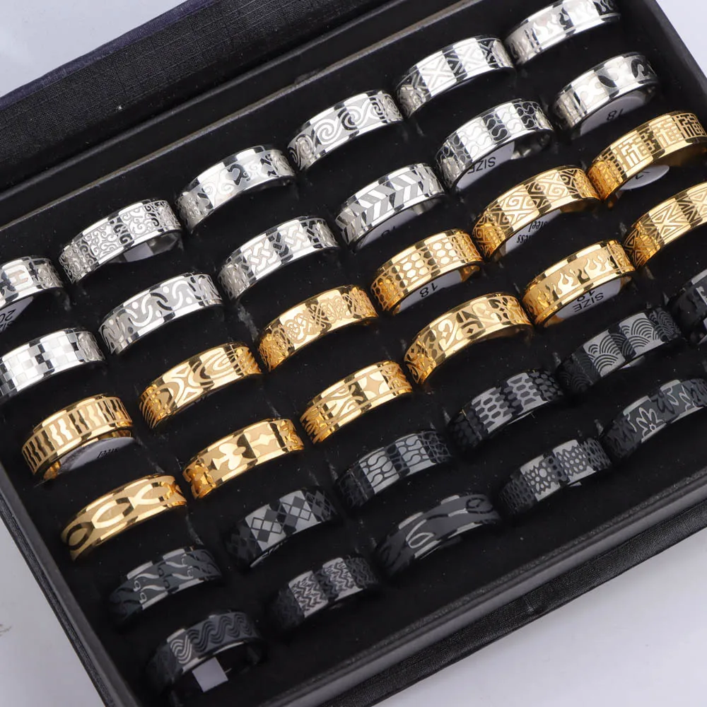 10Pcs/Lot Fashion Classic Stainless Steel Ring Set Gold Color Rings Silver Rings For Women Men Simple Mix Style Jewelry Party Gift ring set,gold color rings,stainless steel ring,finger ring,gold color ring,silver ring,adjustable rings