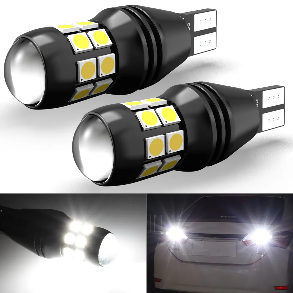 2x Canbus T15 W16W LED Base Socket Backup Light Bulbs High Power 3030 20-SMD 2000LM Error Free 912 921 LED Reverse Lights 6000K