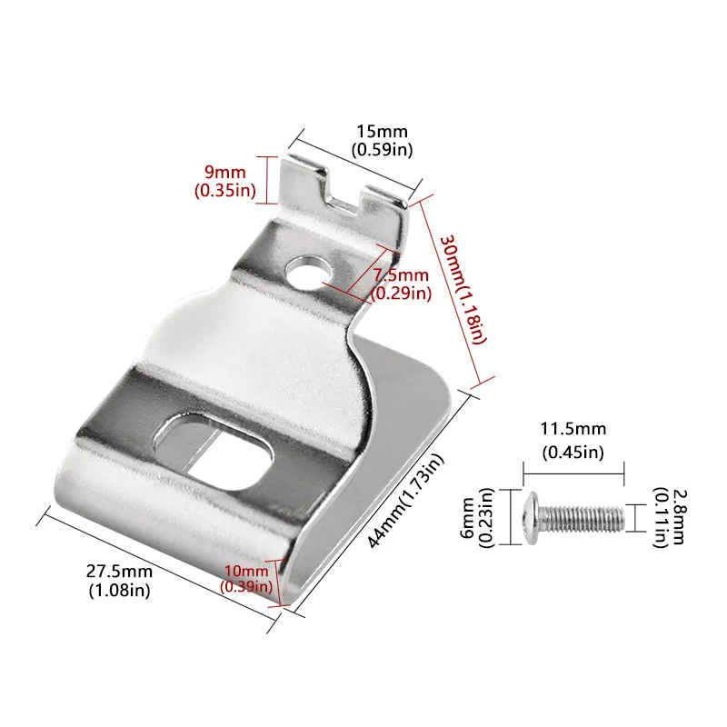 Stainless Steel Drill Hanger Hook,Power Tool Parts with Screws,Hammer Impact Wrench Belt Clip,Electric Drill Accessories for