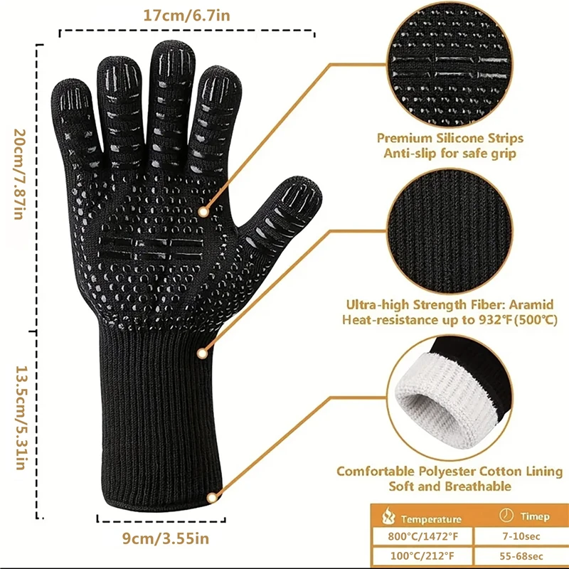 Heat Resistant BBQ Gloves 6