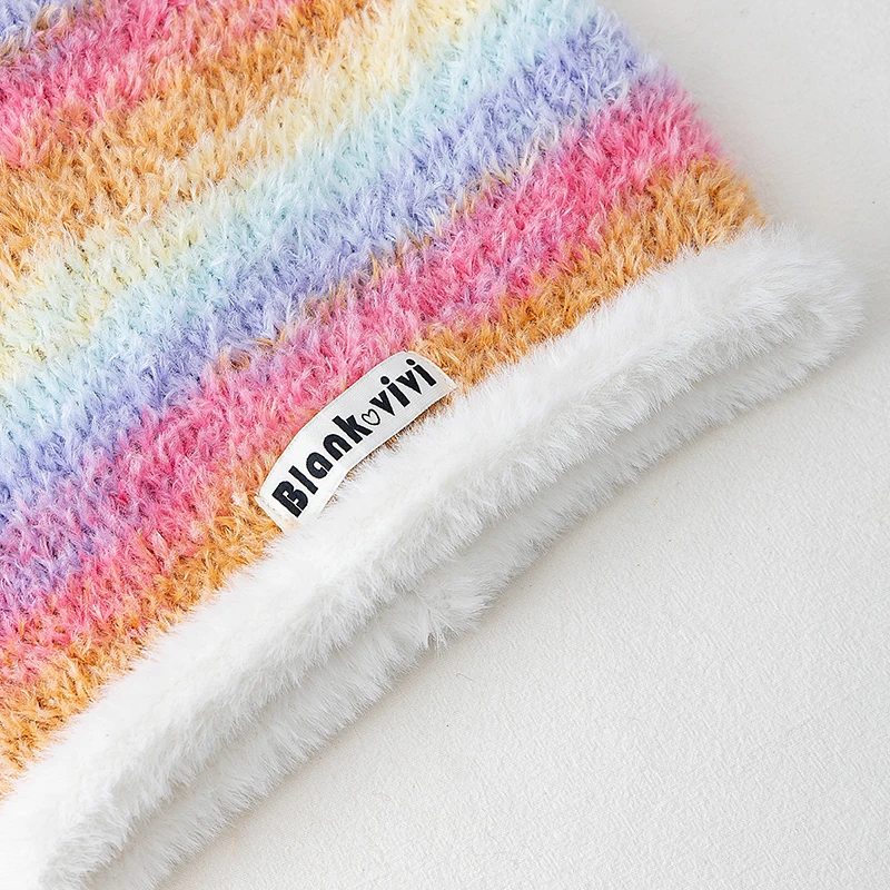 Hot Sale Loose Dandy Hat Lazy Style Gradient Beanie Hat Fashion Winter Hats For Women Streetwear Multicolour Warm Hats For Girl